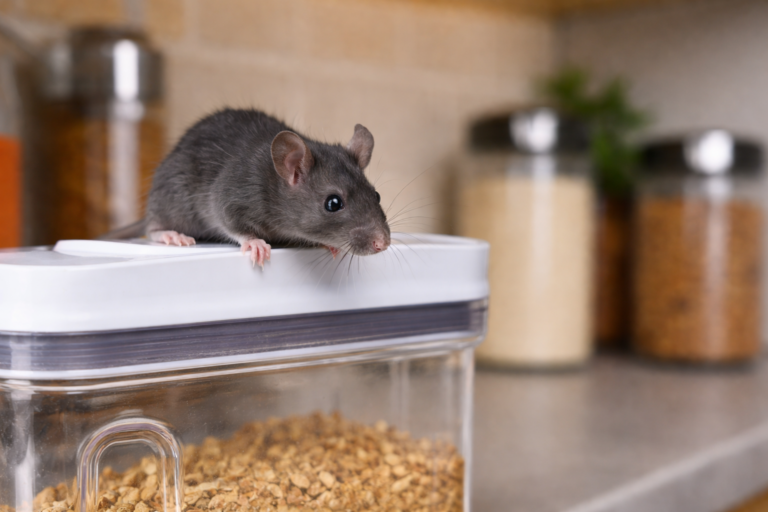A mouse on top of a food container.